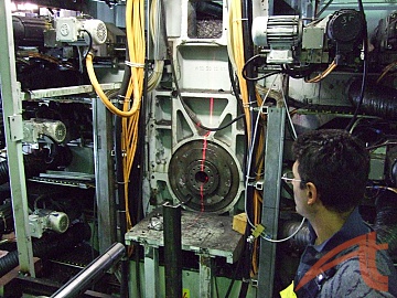 Лазерное центрирование расточной борштанги при ремонте печатной машины “Theorema” фирмы “BIELLONI” 